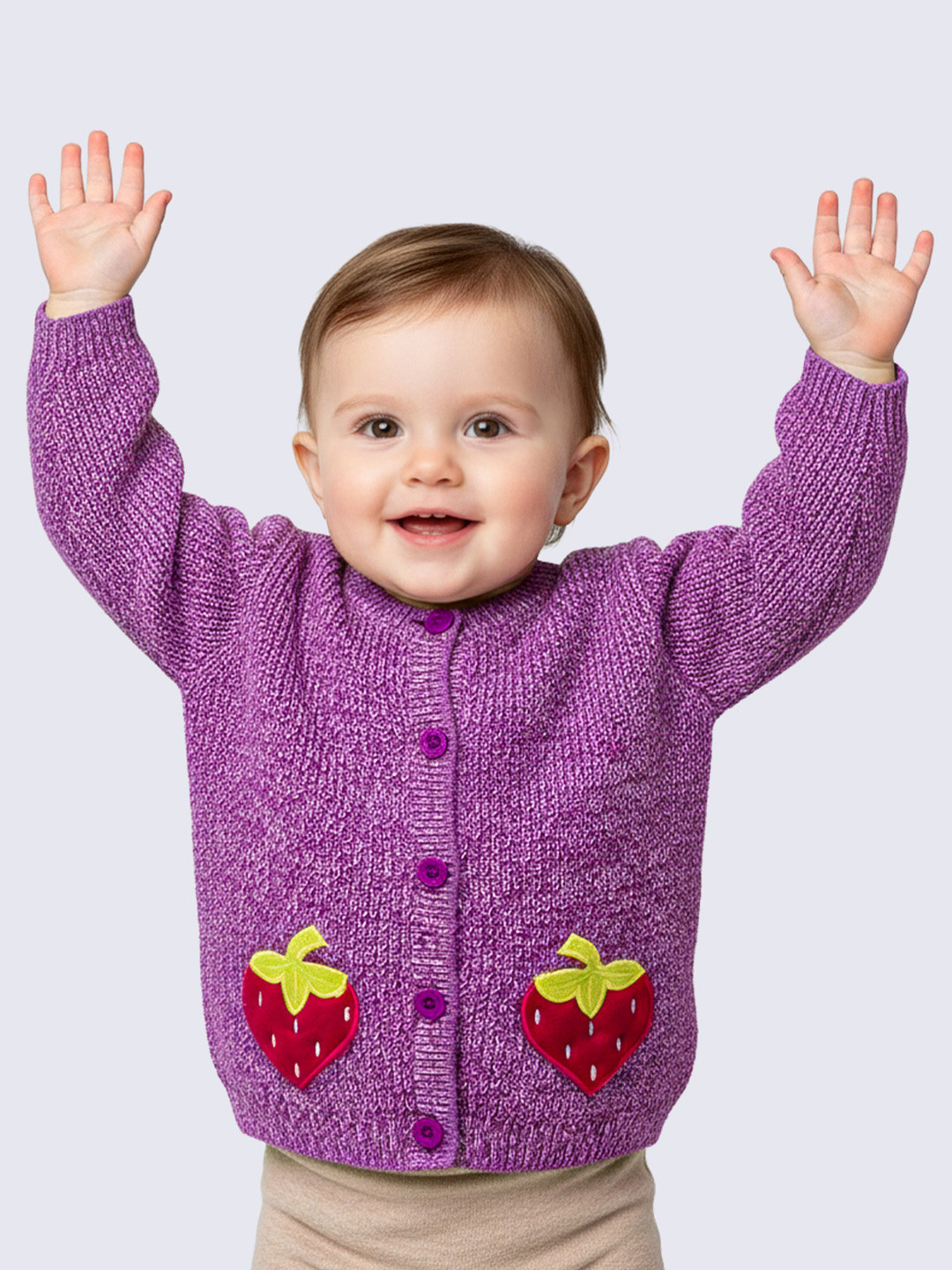 Yellow Apple Girls Embroidered Pullover