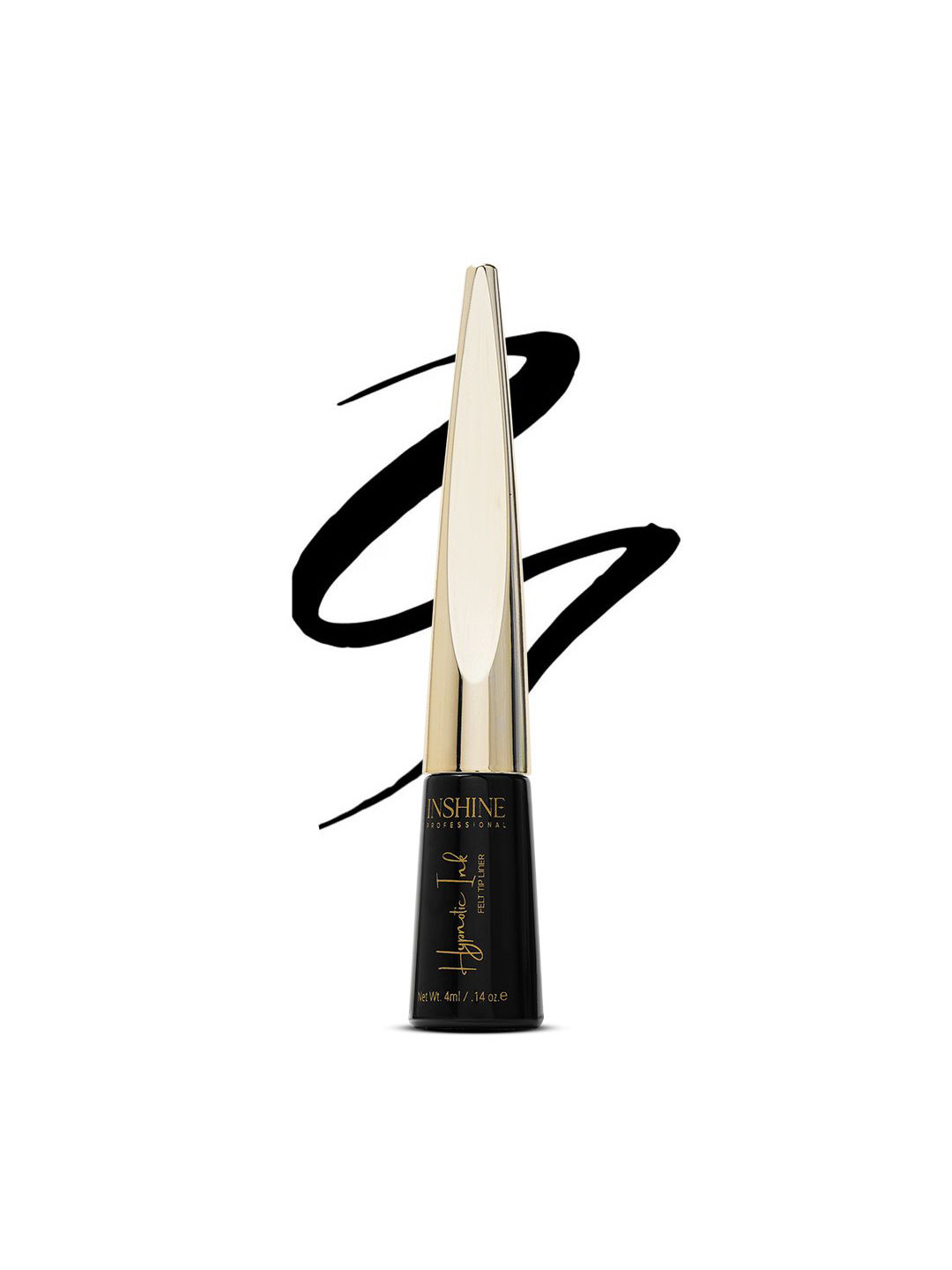 Inshine Hypnotic Ink Felt Tip Smudge-Proof Glossy Finish Liquid Eye Liner - 4ml - Black