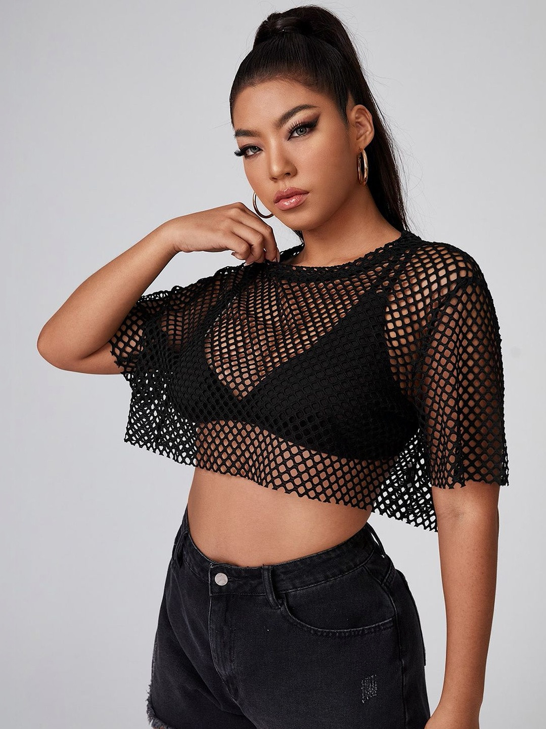 clobug Net Crop Top