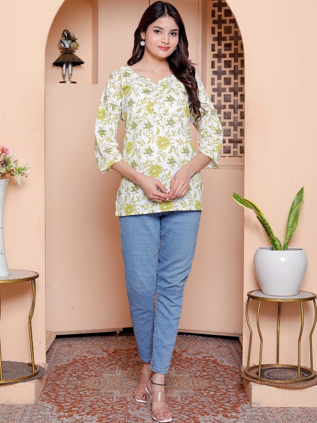 GRX Floral Print Cotton Top