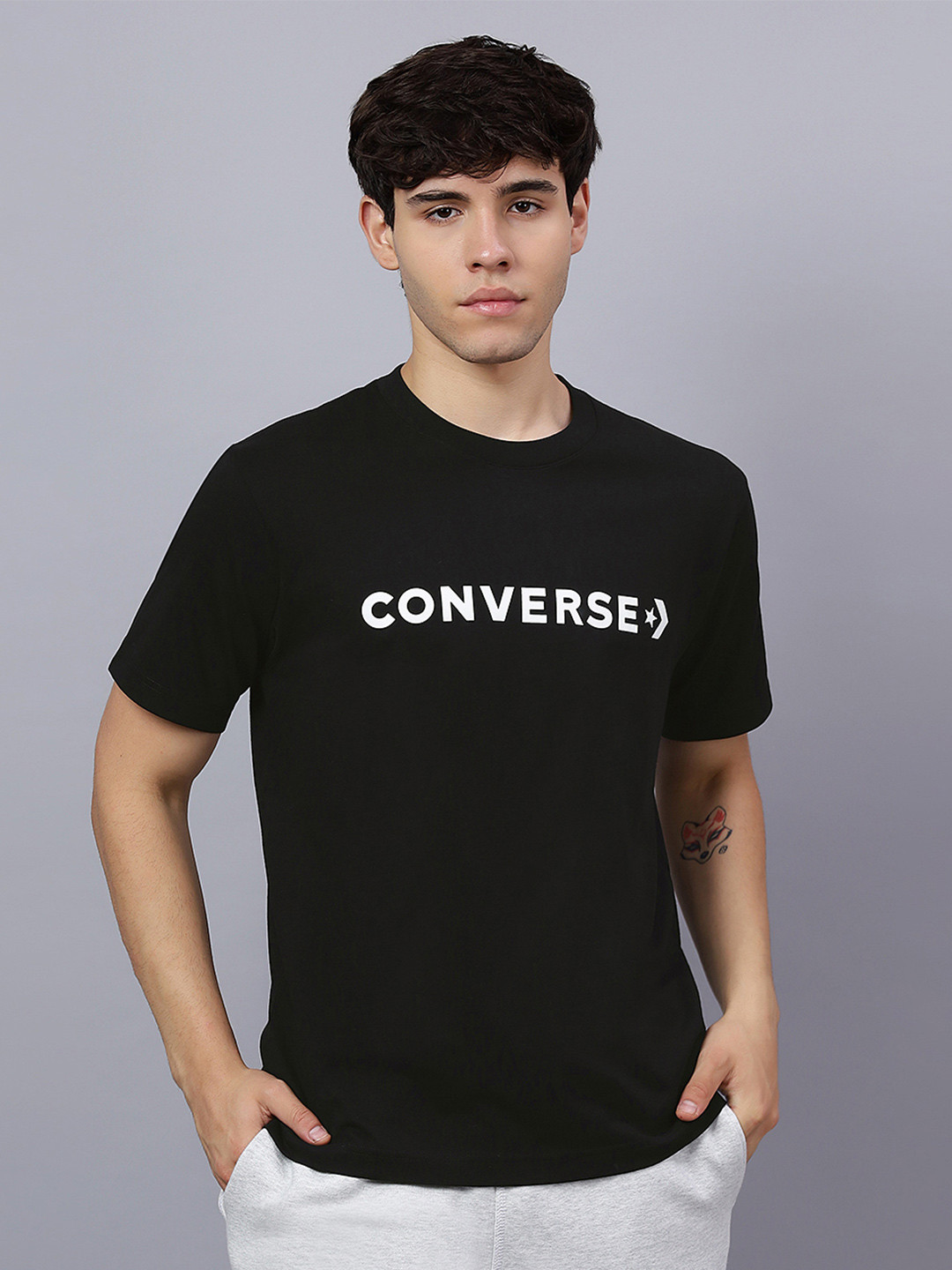 Converse Unisex Logo Printed Round Neck T-shirt