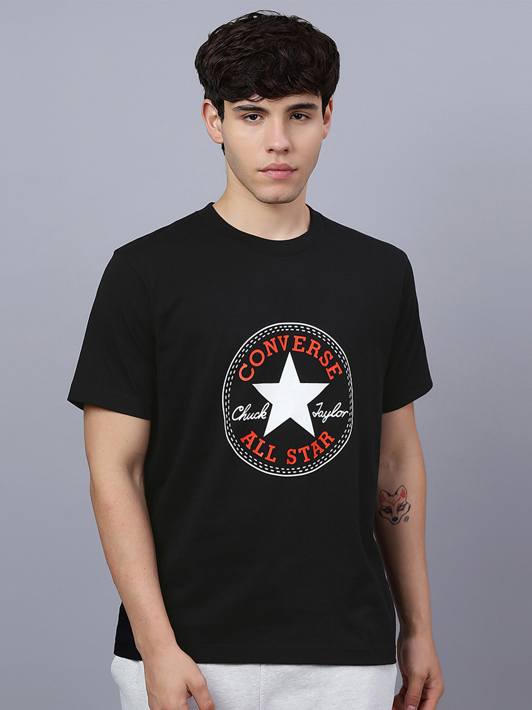 Converse Unisex Round Neck Short Sleeves Chuck Patch T-shirt