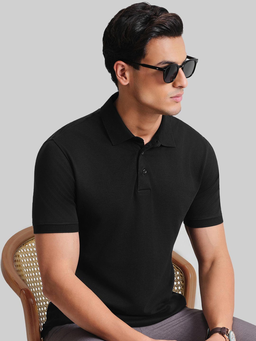 XYXX EON Men Solid Polo Collar Slim Fit T-shirt