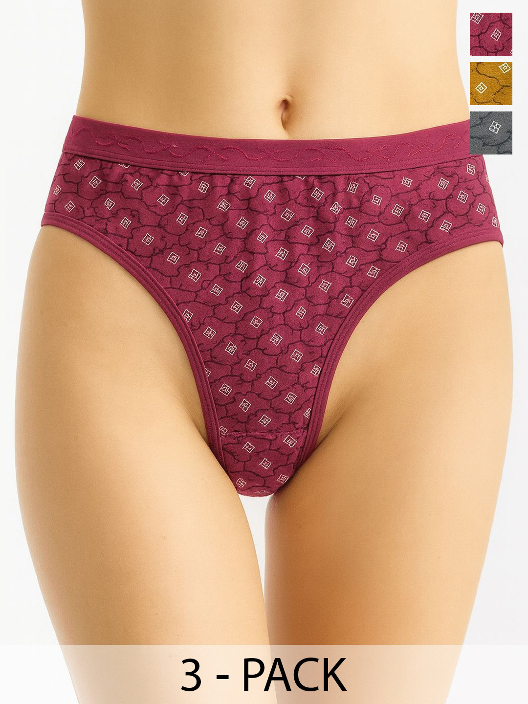 FiveFlag Women Pack Of 3 Printed Hipster Briefs