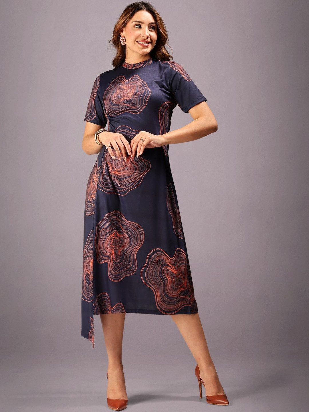 HELLCAT Print Sheath Midi Dress