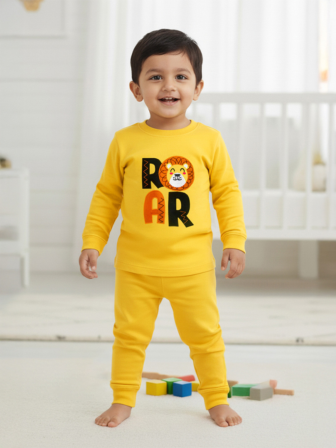 YK X Trampoline Kids Applique Fleece Sweatshirt With Pyjamas