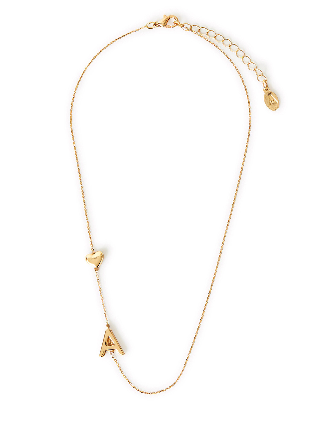 Accessorize Heart Shaped & Initial A Minimal Chain