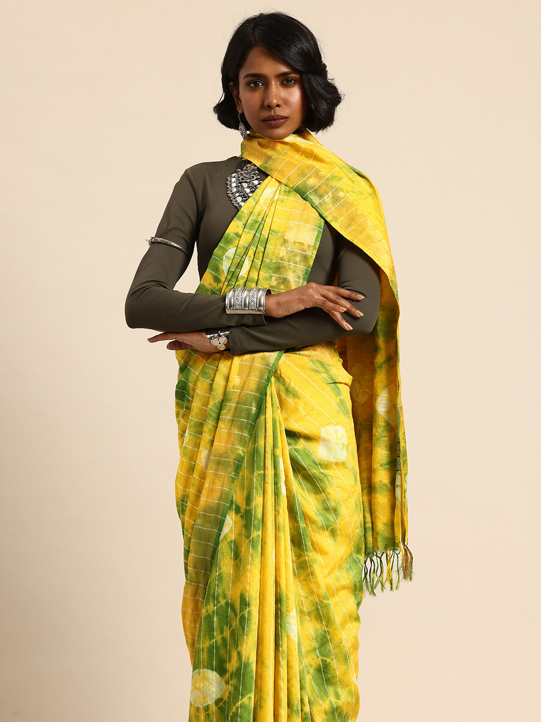 Taavi Tie & Dye Handloom Saree