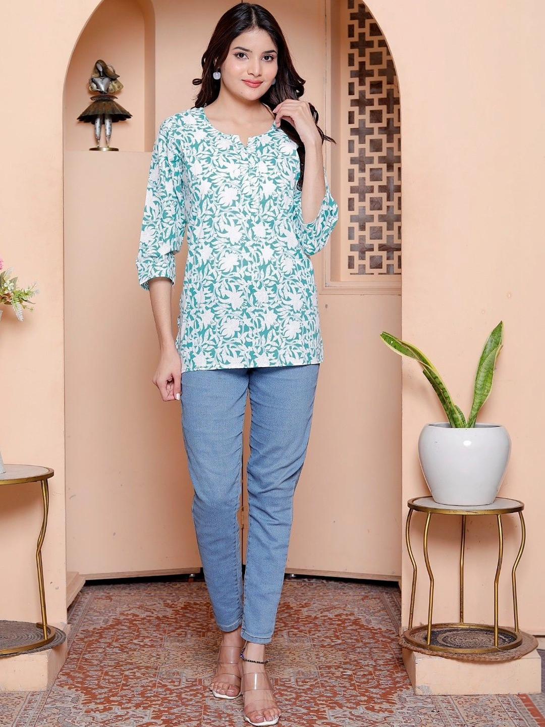 GRX Floral Print Cotton Top