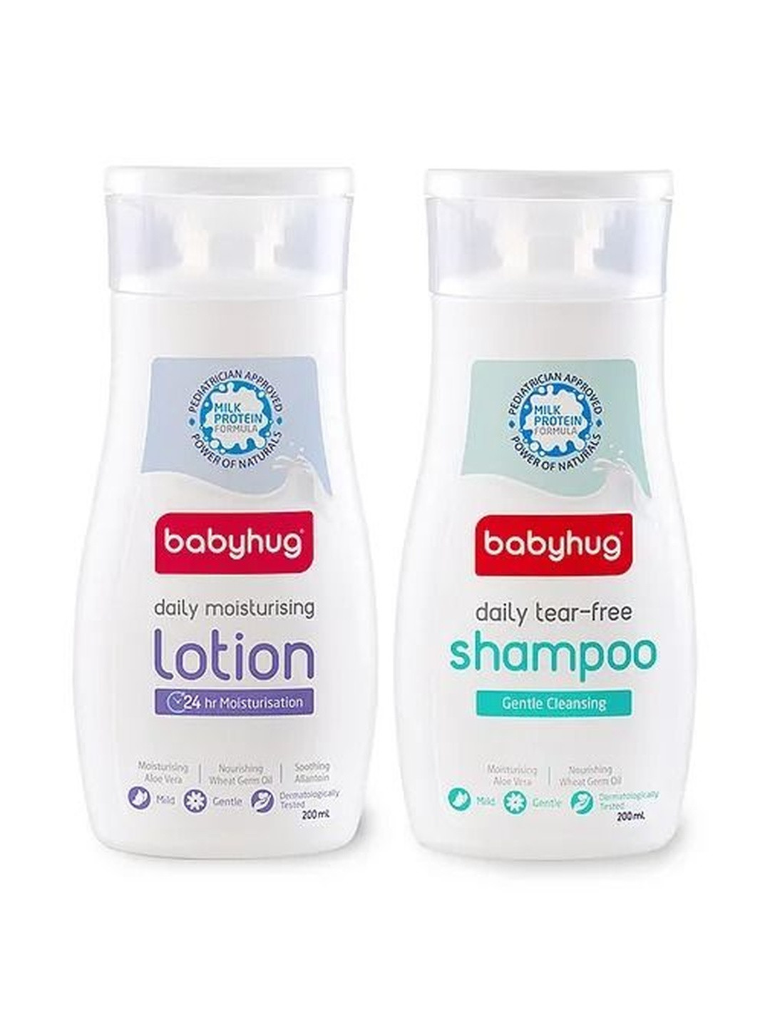 Babyhug Set Of 2 Daily Tear Free Shampoo & Moisturizing Lotion - 200 ml Each