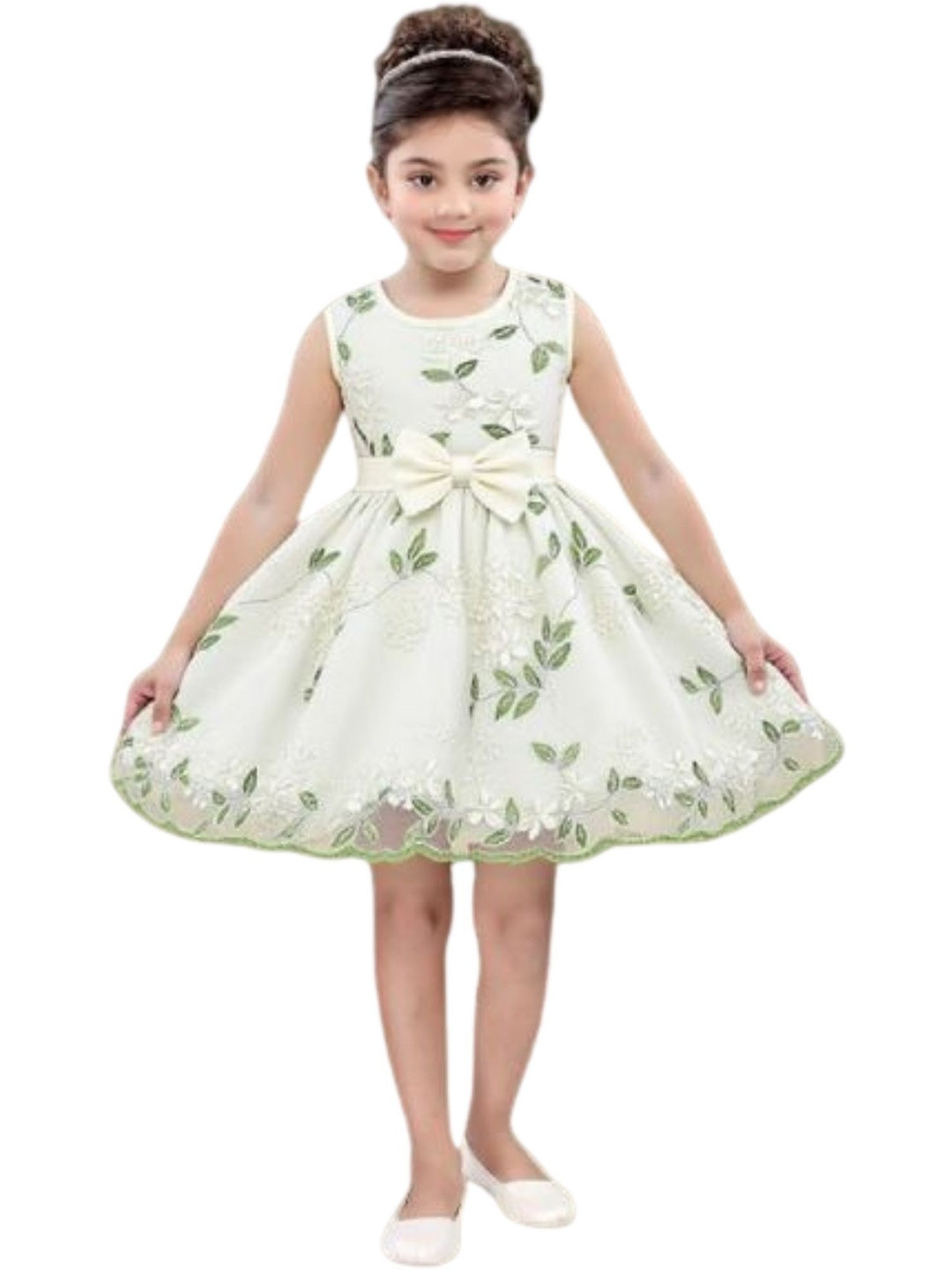 TIOR Floral Embroidered Fit & Flare Dress