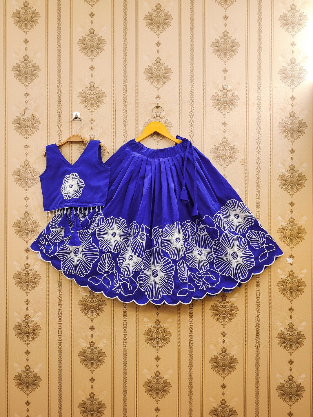 Sangria Embroidered V-Neck Flared Lehenga Choli