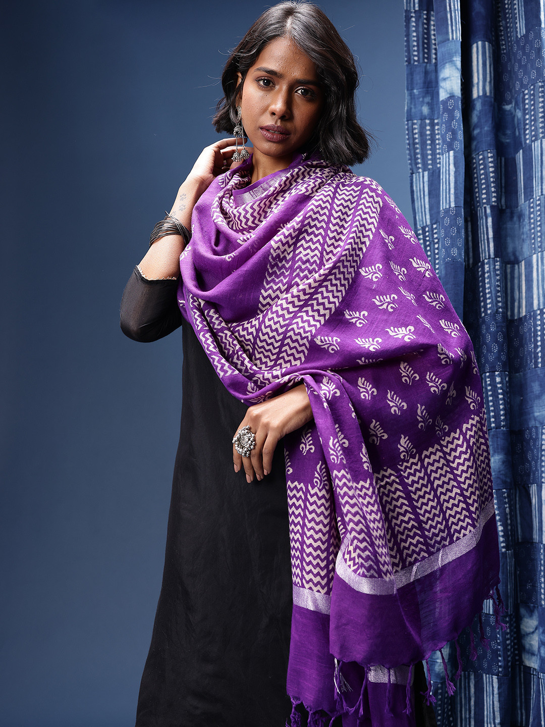 Taavi Hand Block Print Pure Cotton Dupatta