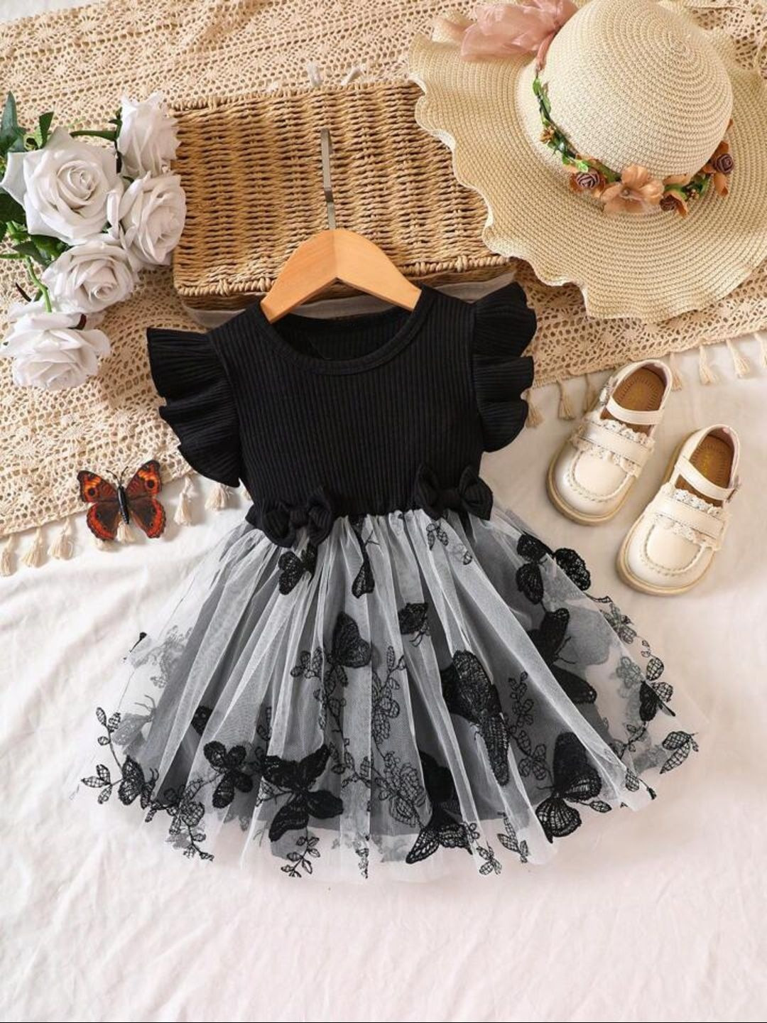 TIOR Floral Embroidered Fit & Flare Dress