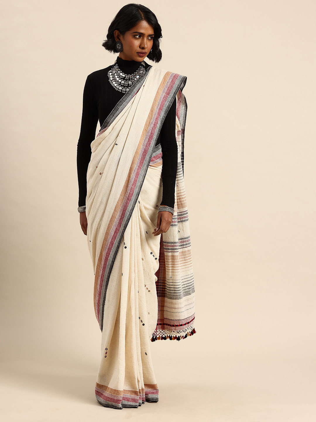 Taavi Woven Design Handloom Kala Cotton Saree