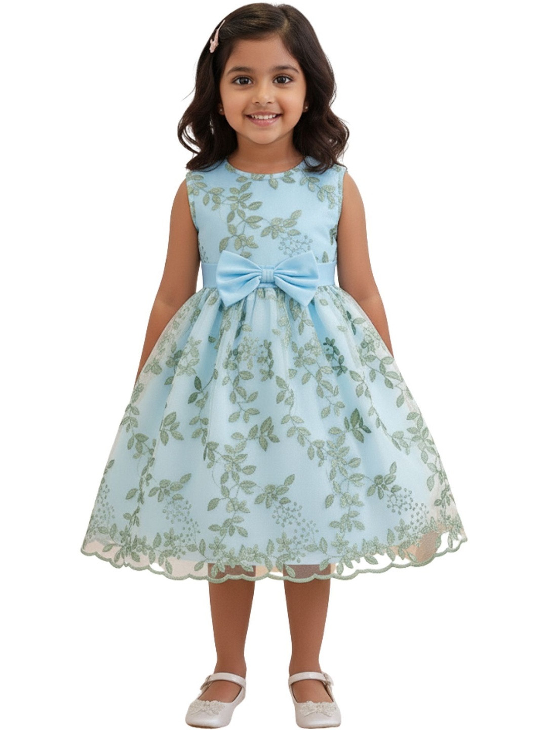 TIOR Floral Embroidered Fit & Flare Dress