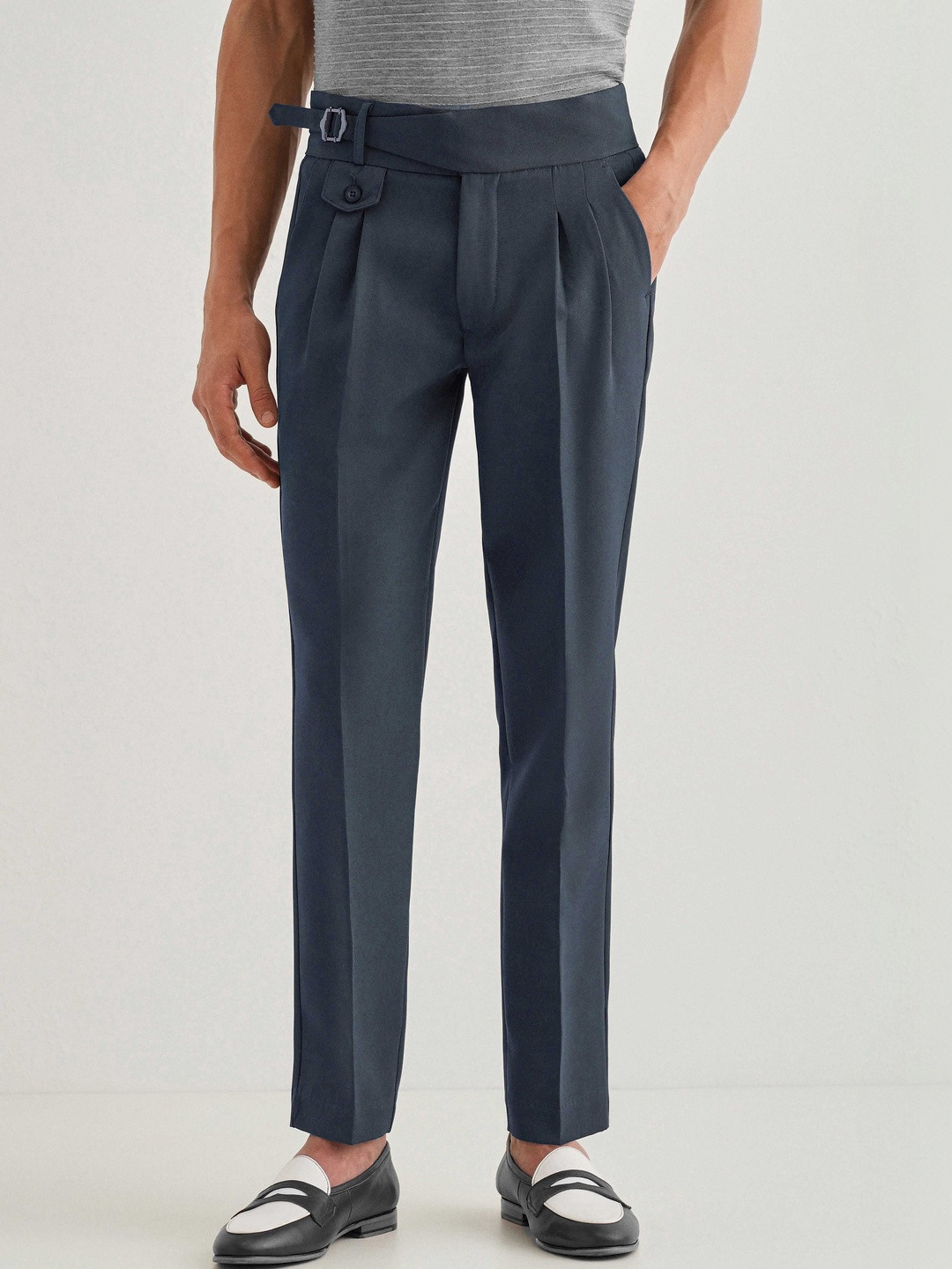 MANCREW Men Tailored Wrinkle Free Pleated Gurkha Pant