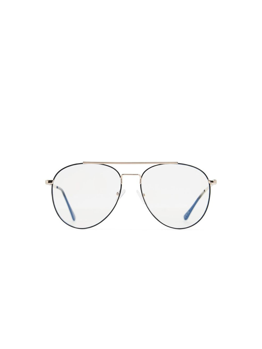 ALDO Men Clear Lens & Gold-Toned Aviator Sunglasses with