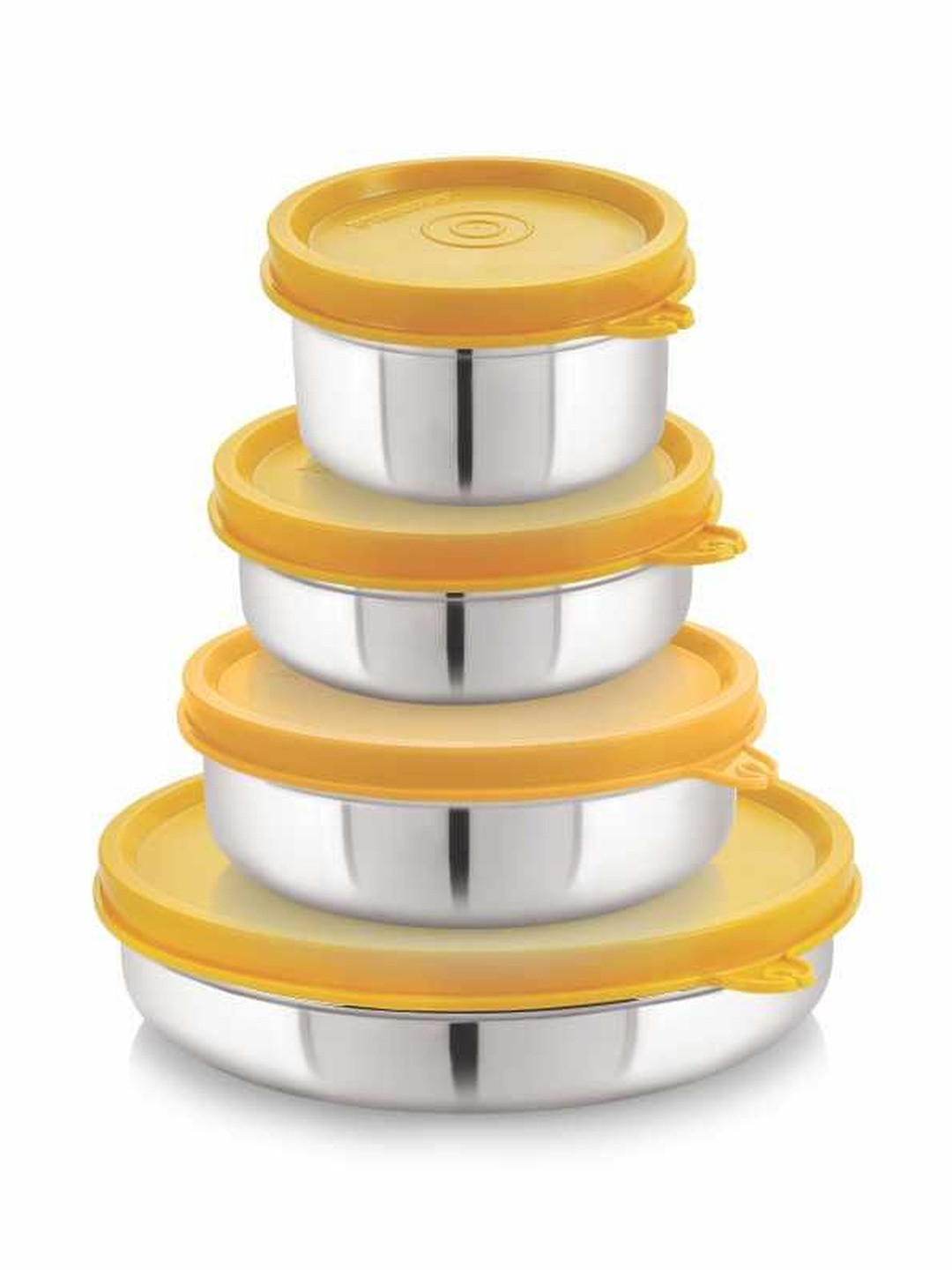 STEELLOCK Yellow Stainless Steel Leak Resistant 4 Pieces Canister Containers