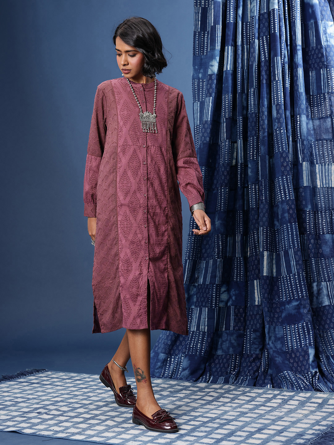 Taavi Self Designed Pure Cotton Cora A-Line Ethnic Dress