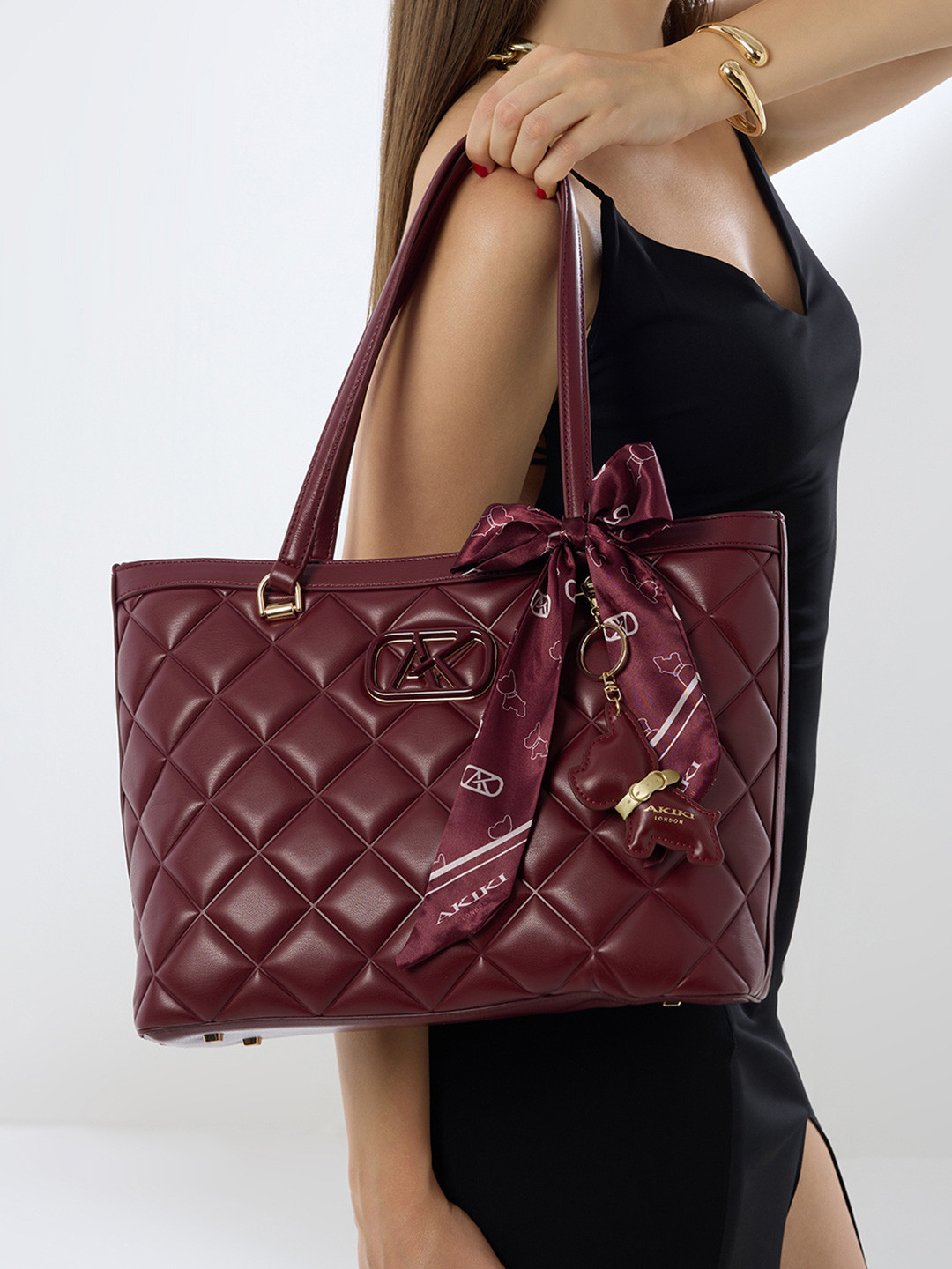 Akiki London Vauxhall Quilted Leather Large Shopper Tote Bag