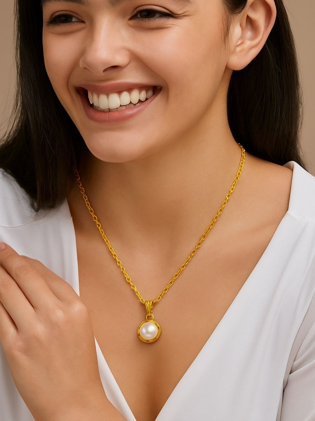 glitchez Brass Gold-Plated Necklace