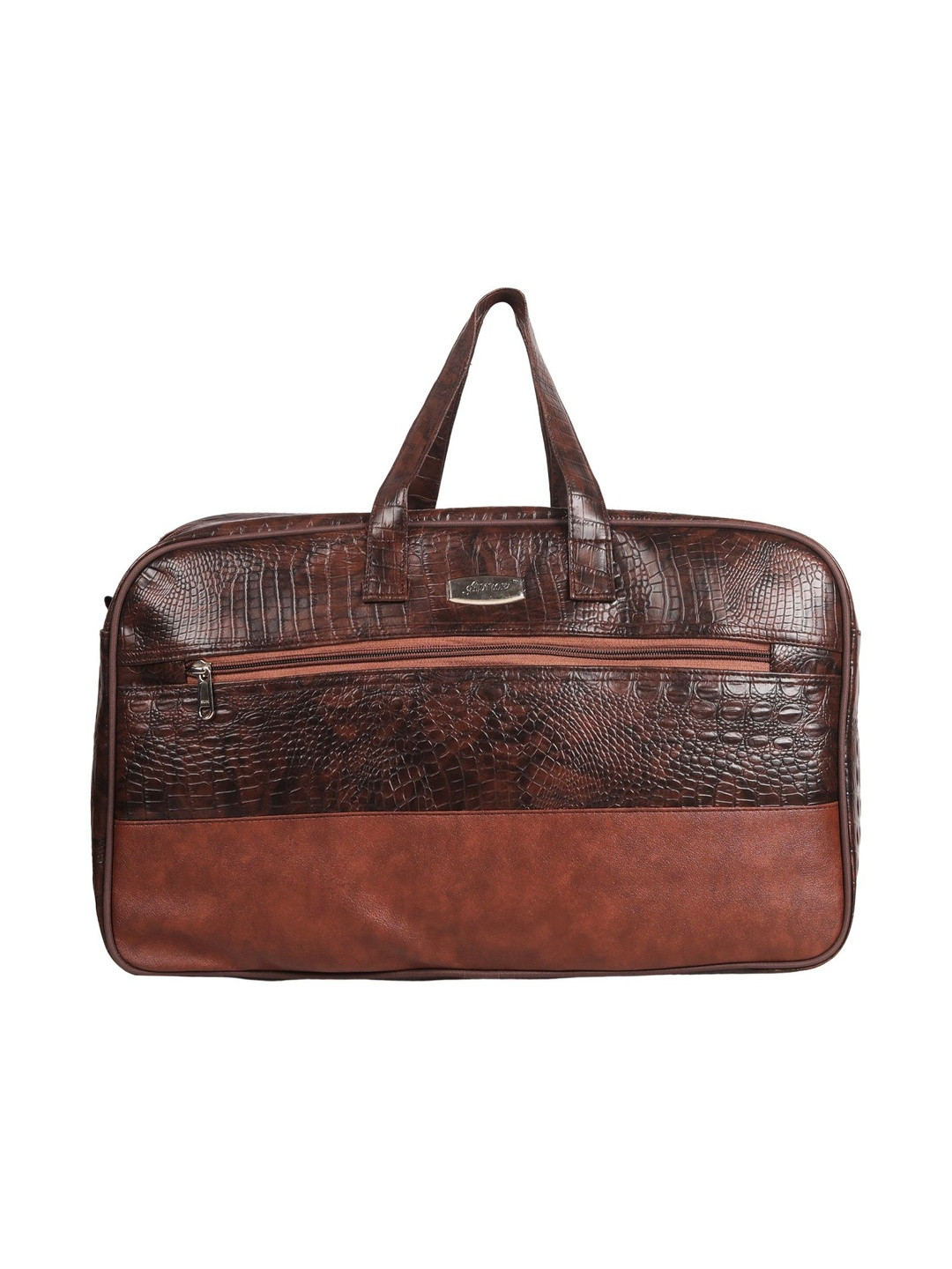 DATASCHE Unisex 25 Ltrs Brown Faux Leather 2-Pockets Cabin Duffle Bag