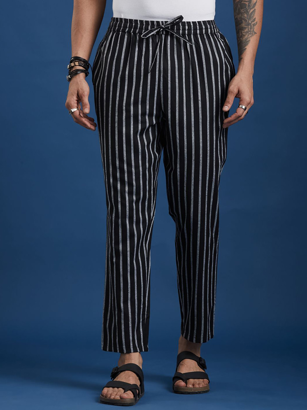 Taavi Men Stripe Cotton Trousers
