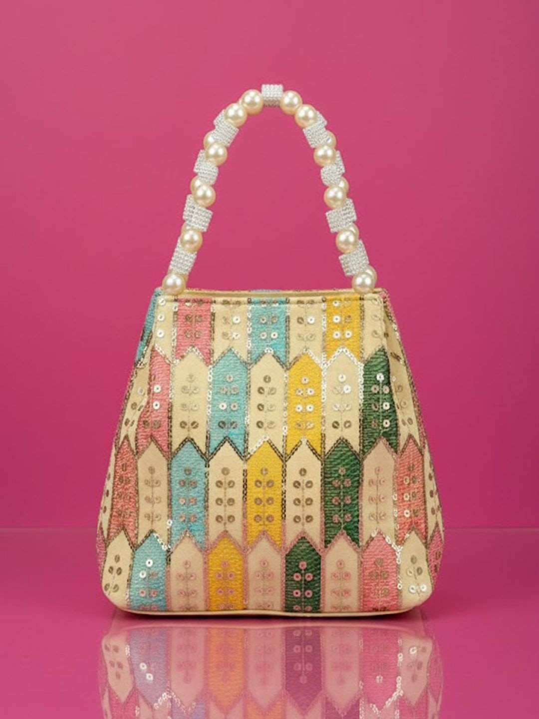 PANASH Embellished Handheld Bag