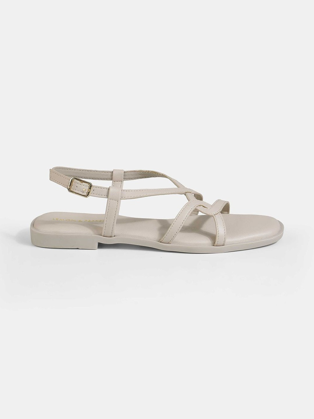 LEMON & PEPPER Women Open Toe Flats with Buckles