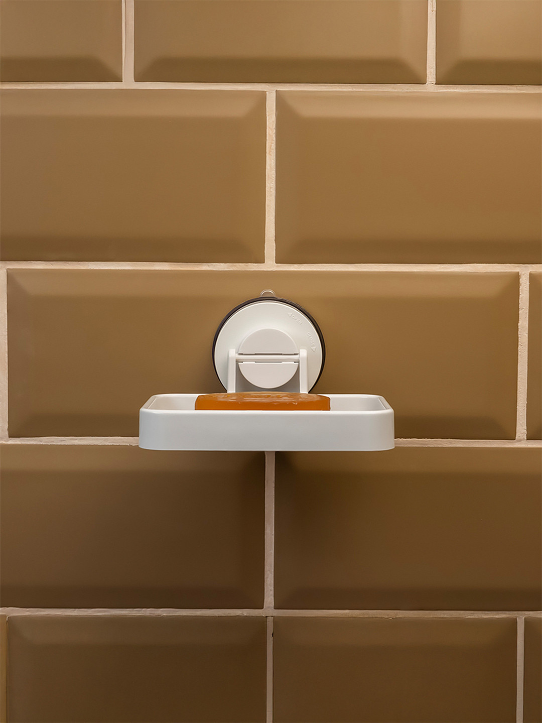 Klever Homes White Solid Suction Glossy Soap Dish