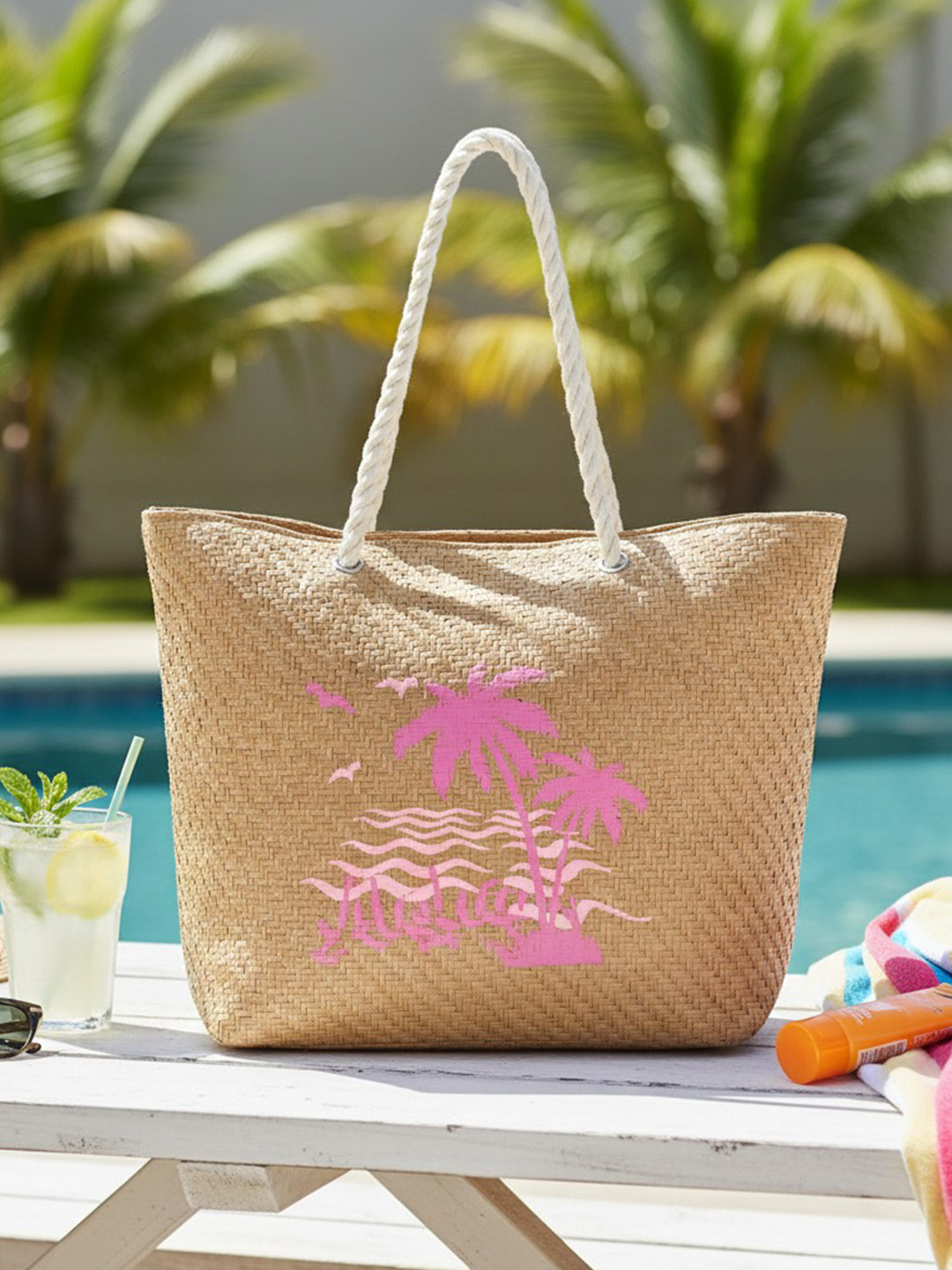 ENSAC Brown & Red Solid Shopper Detachable Sling Strap Tote Bag