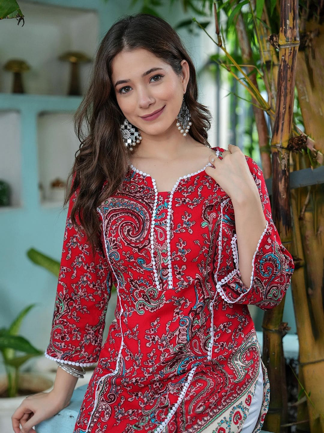QUEENSFAB Women Paisley Printed Indie Prints Kurta