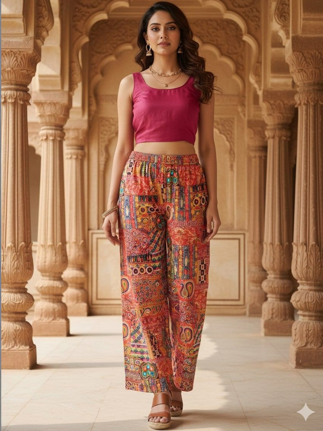Vagisha Women Ethnic Motifs Printed Ethnic Palazzos