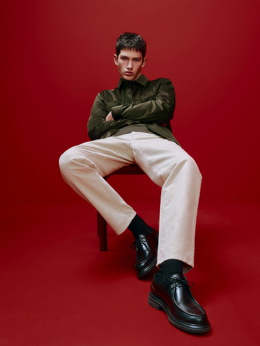 Marks & Spencer Italian Moleskin Men Straight Fit Chinos Trousers