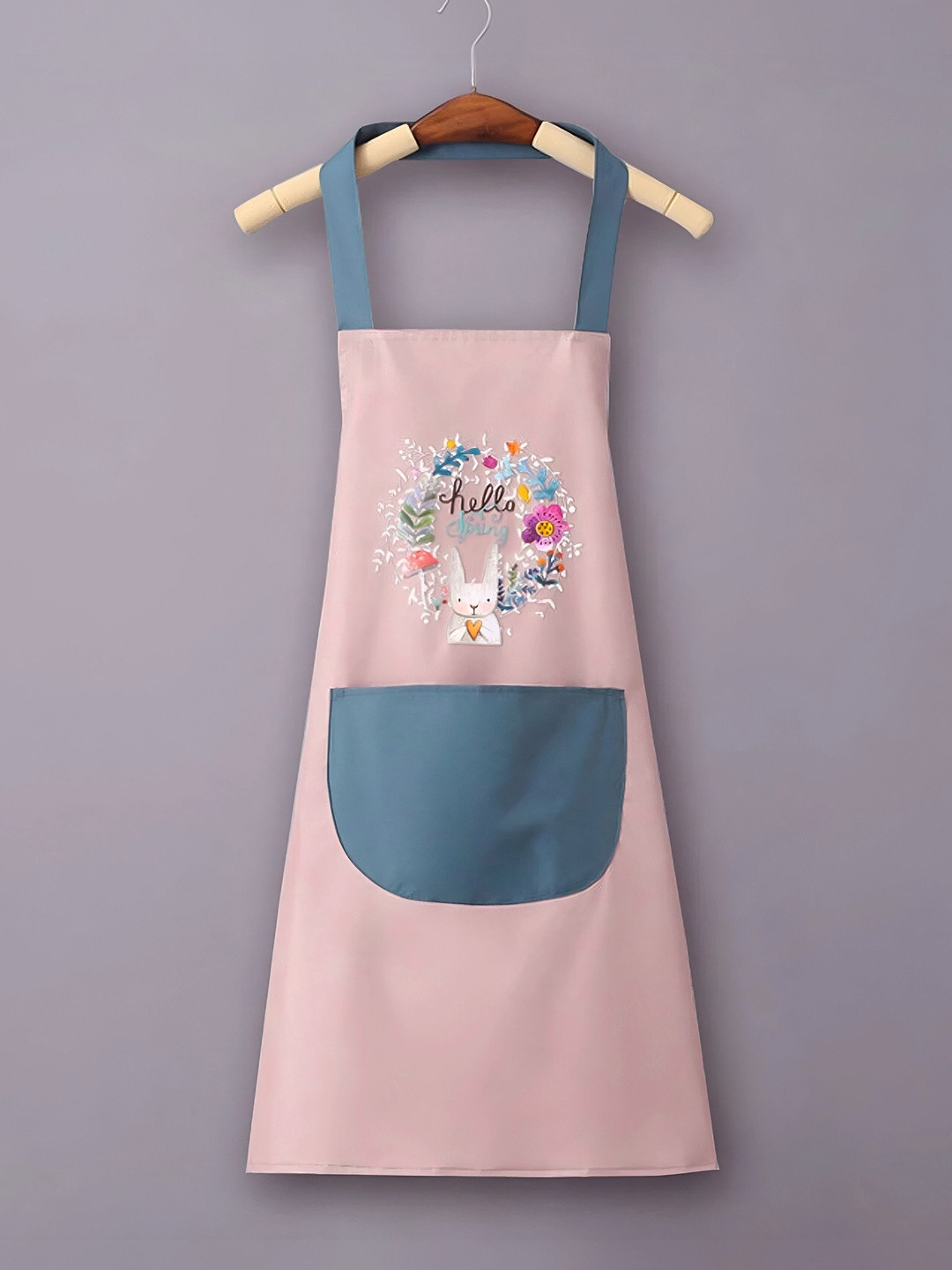 NFI essentials Pink & Grey Printed Waterproof Aprons