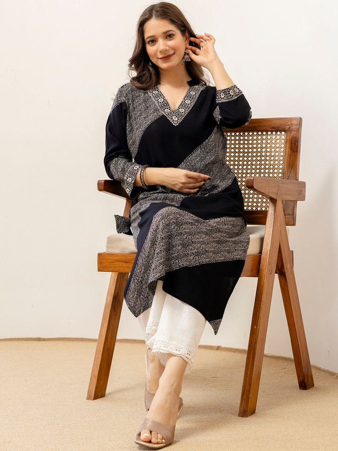 PURSHOTTAM WALA Women Printed Floral Kurta
