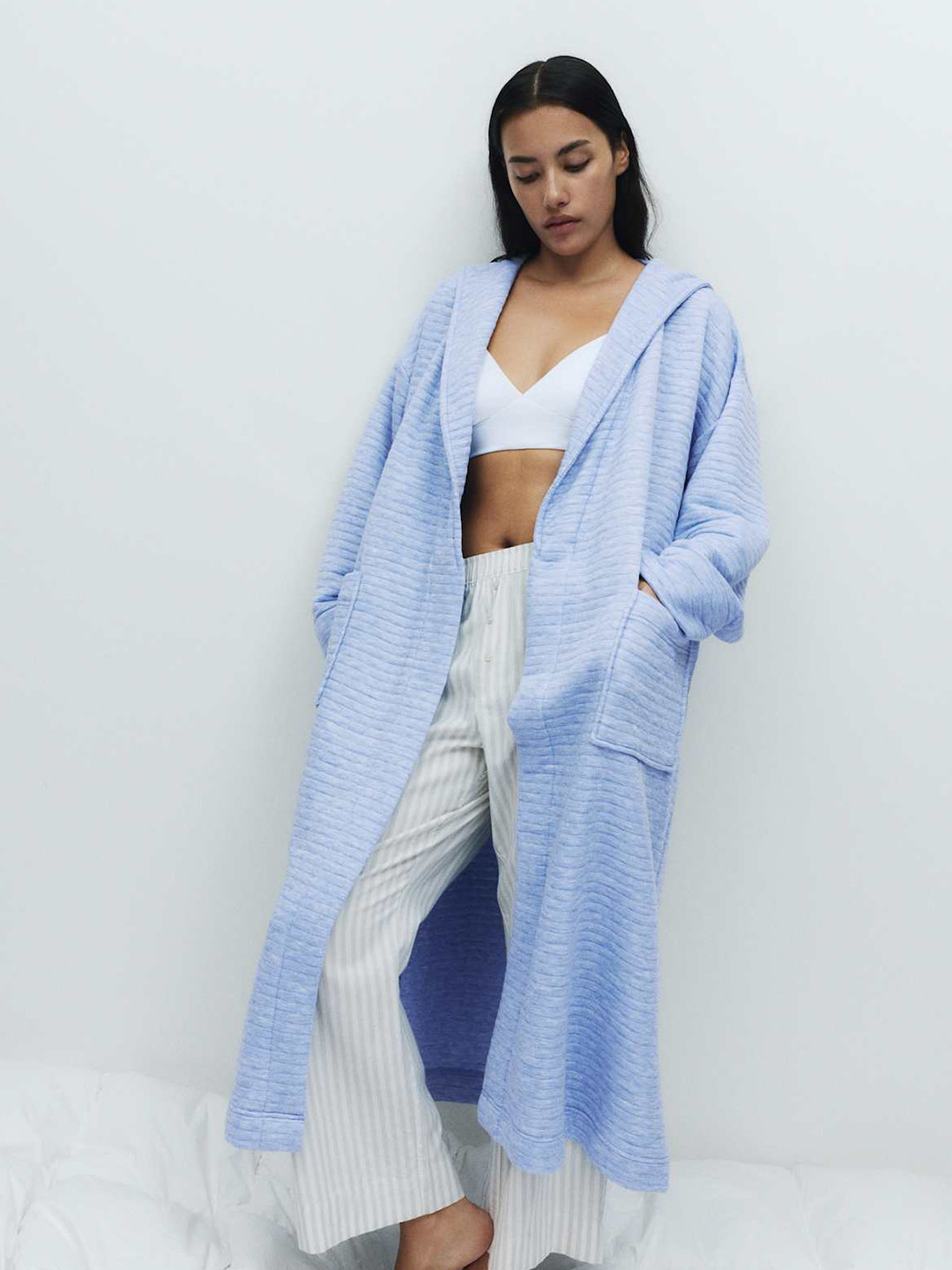 Marks & Spencer Women Quilted Robe With Belt