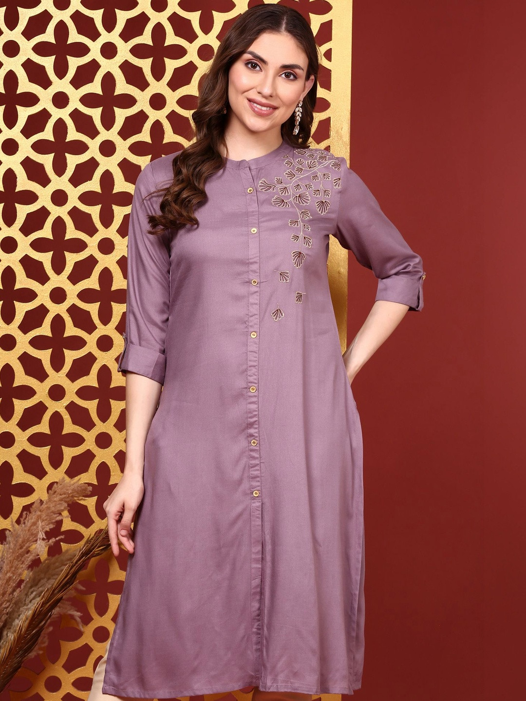 Anouk Women Embroidered Mirror Work Anarkali Kurta