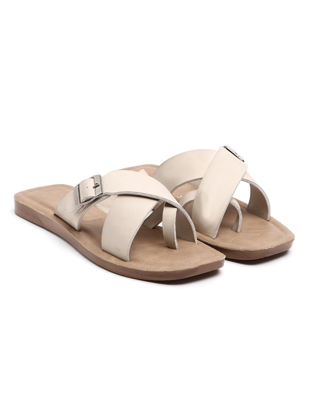 SCHOOZI Women Embellished One Toe Flats with Buckles
