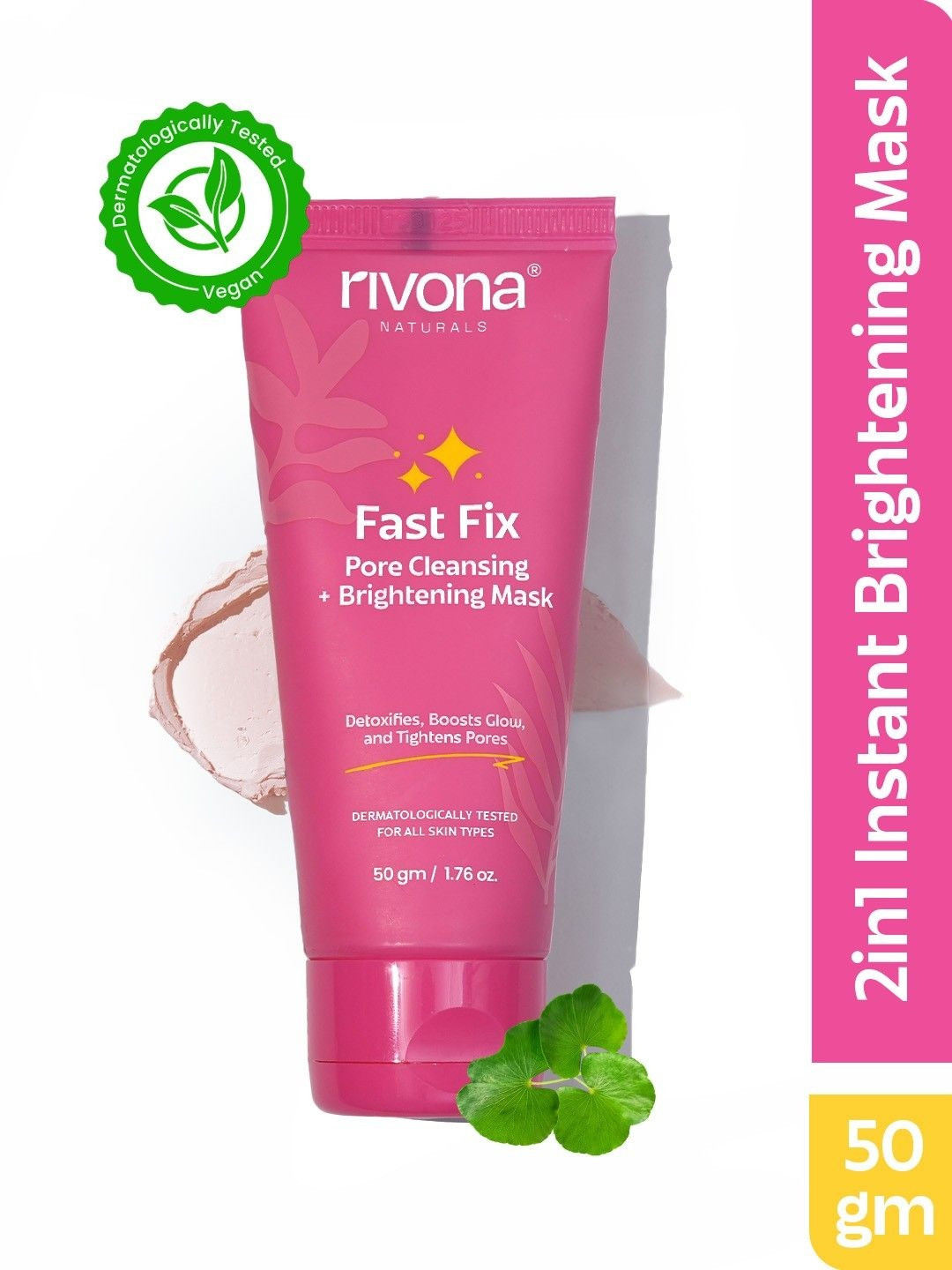 Rivona Naturals 2-In-1 Fast Fix Pore Cleansing + Brightening Mask For Pore - 50 g