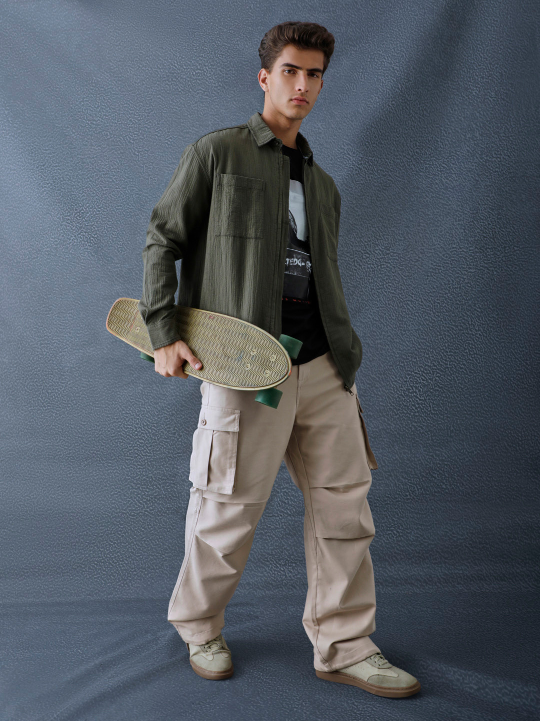 VOLTEDGE Men Relaxed  Fit Full Zip Casual Shackets