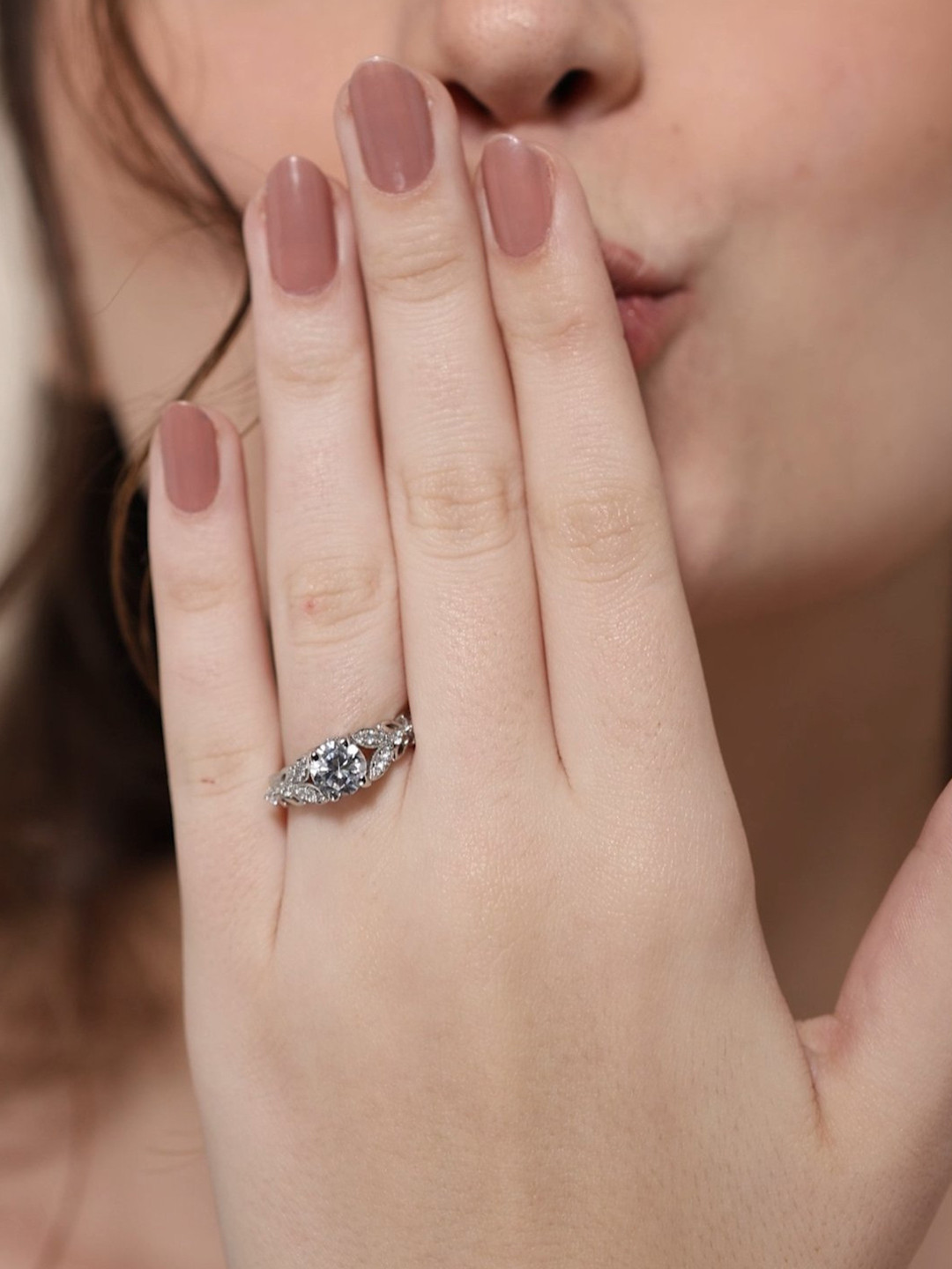 MISS HIGHNESS 925 Sterling Silver Rhodium-Plated Adjustable Finger Ring