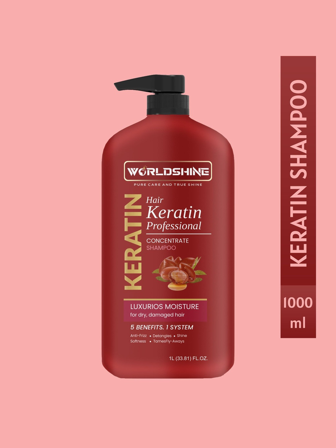 WORLDSHINE Hair Keratin Shampoo For Damaged Hair - 1000 ml