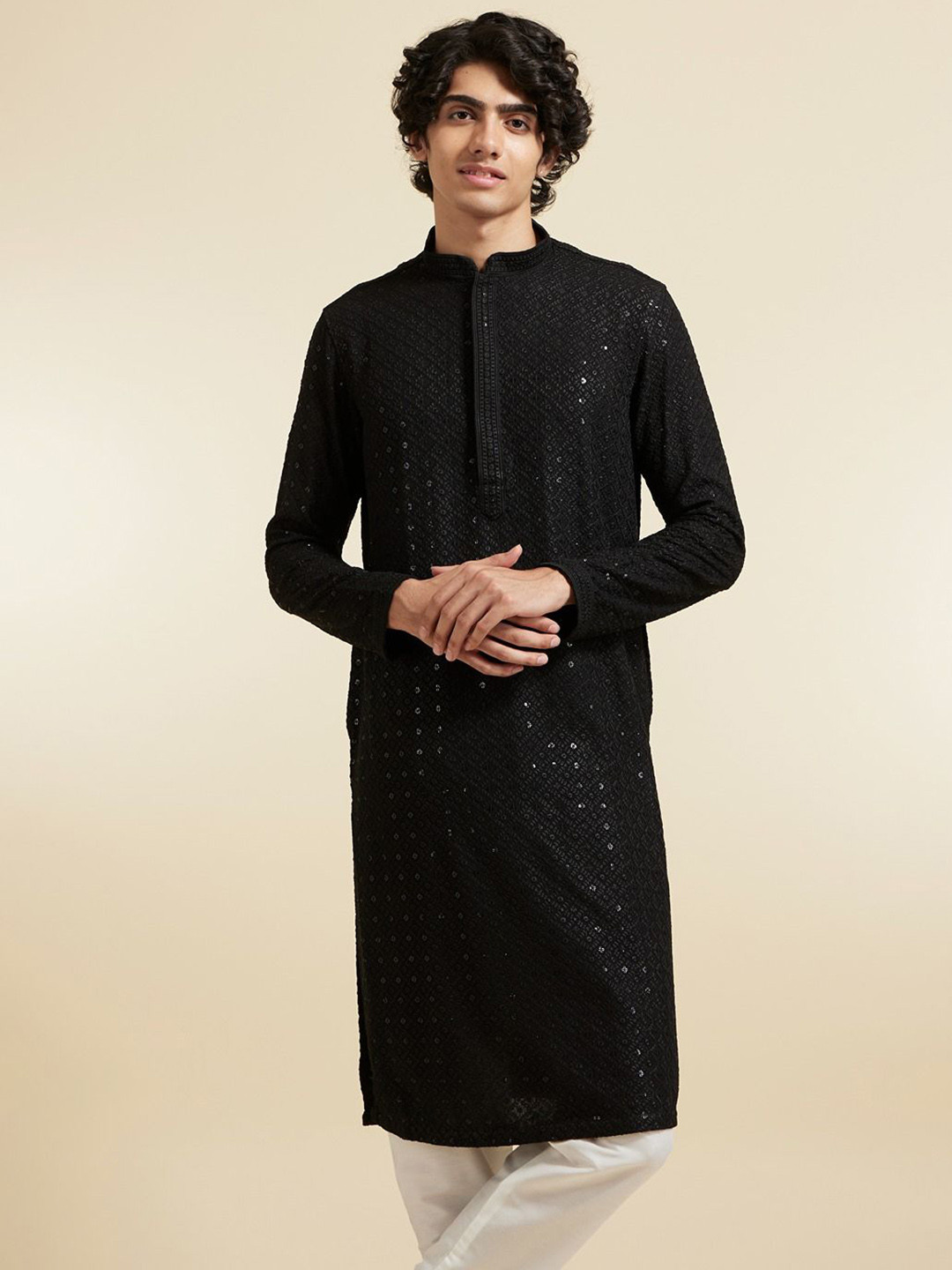 Diwas by Manyavar Men Woven Design Kurta with Pyjamas