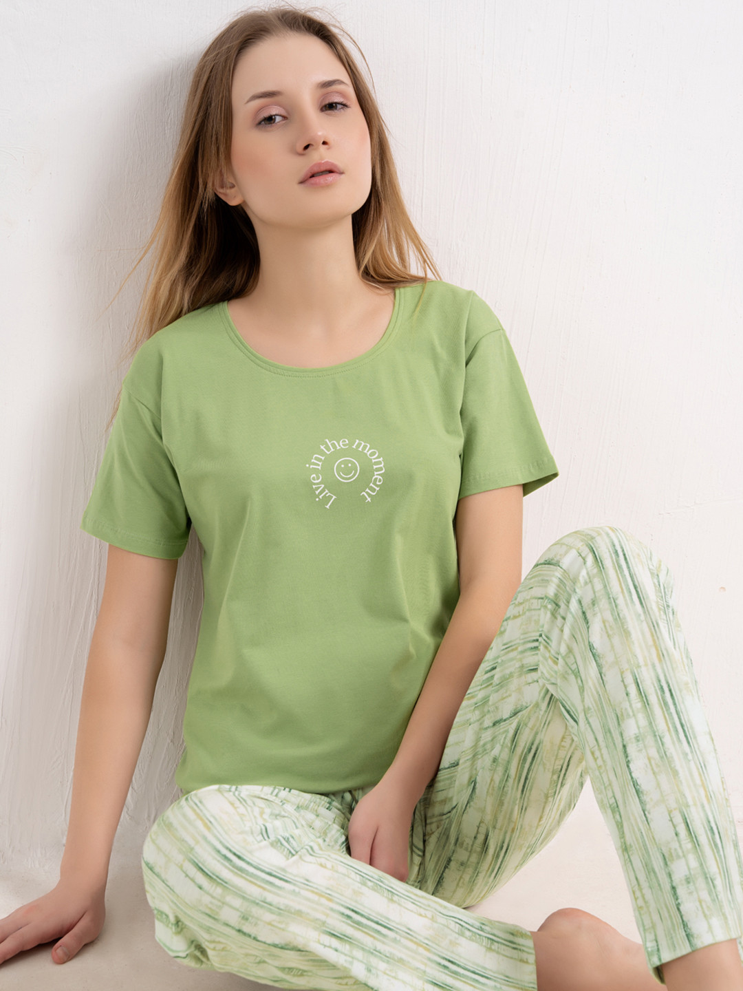 L&M Leisure and Moods Women Printed Top with Pyjama Night Suits