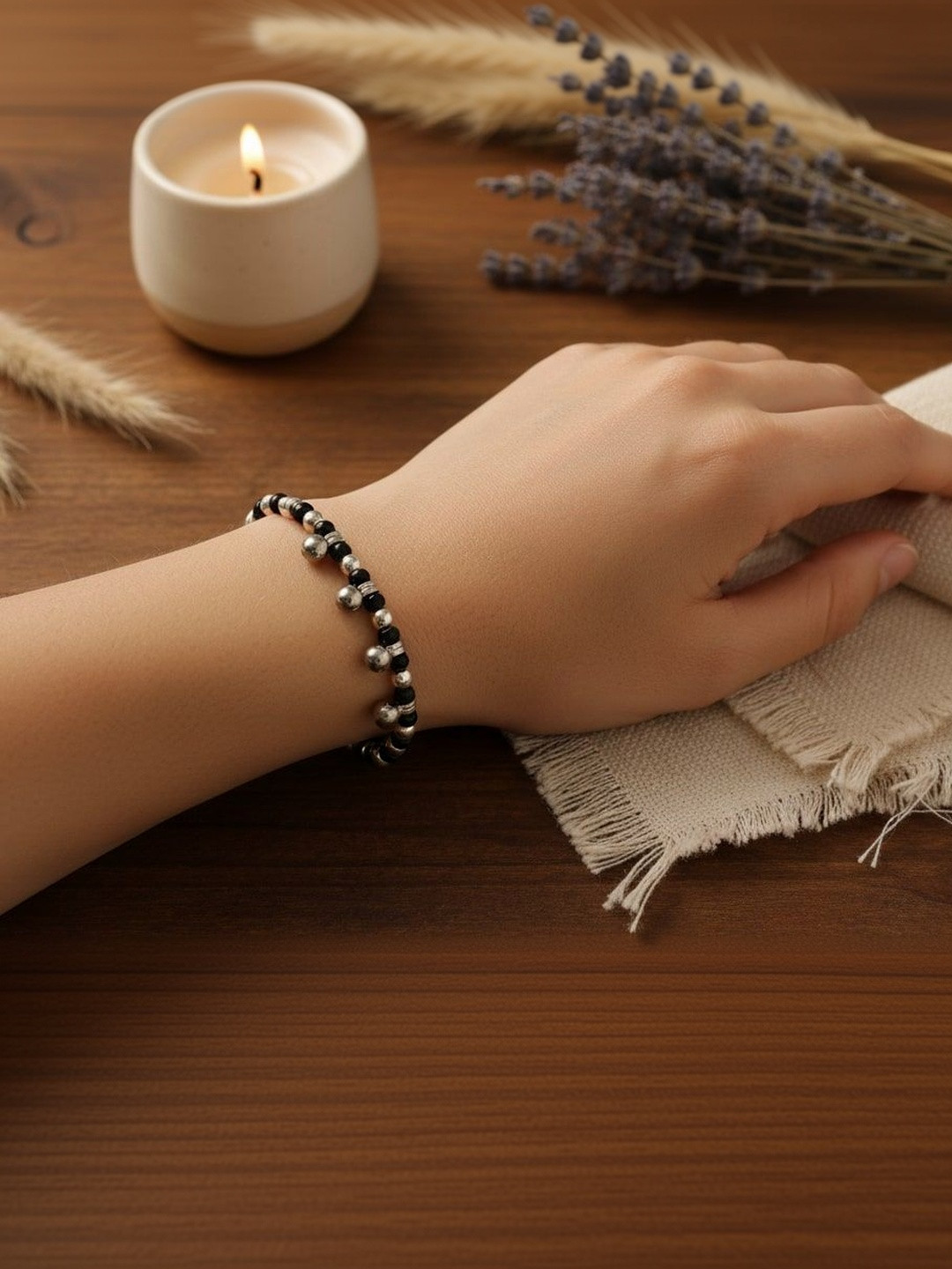 gurjari jewellers Women Handcrafted Silver-Plated Wraparound Bracelet