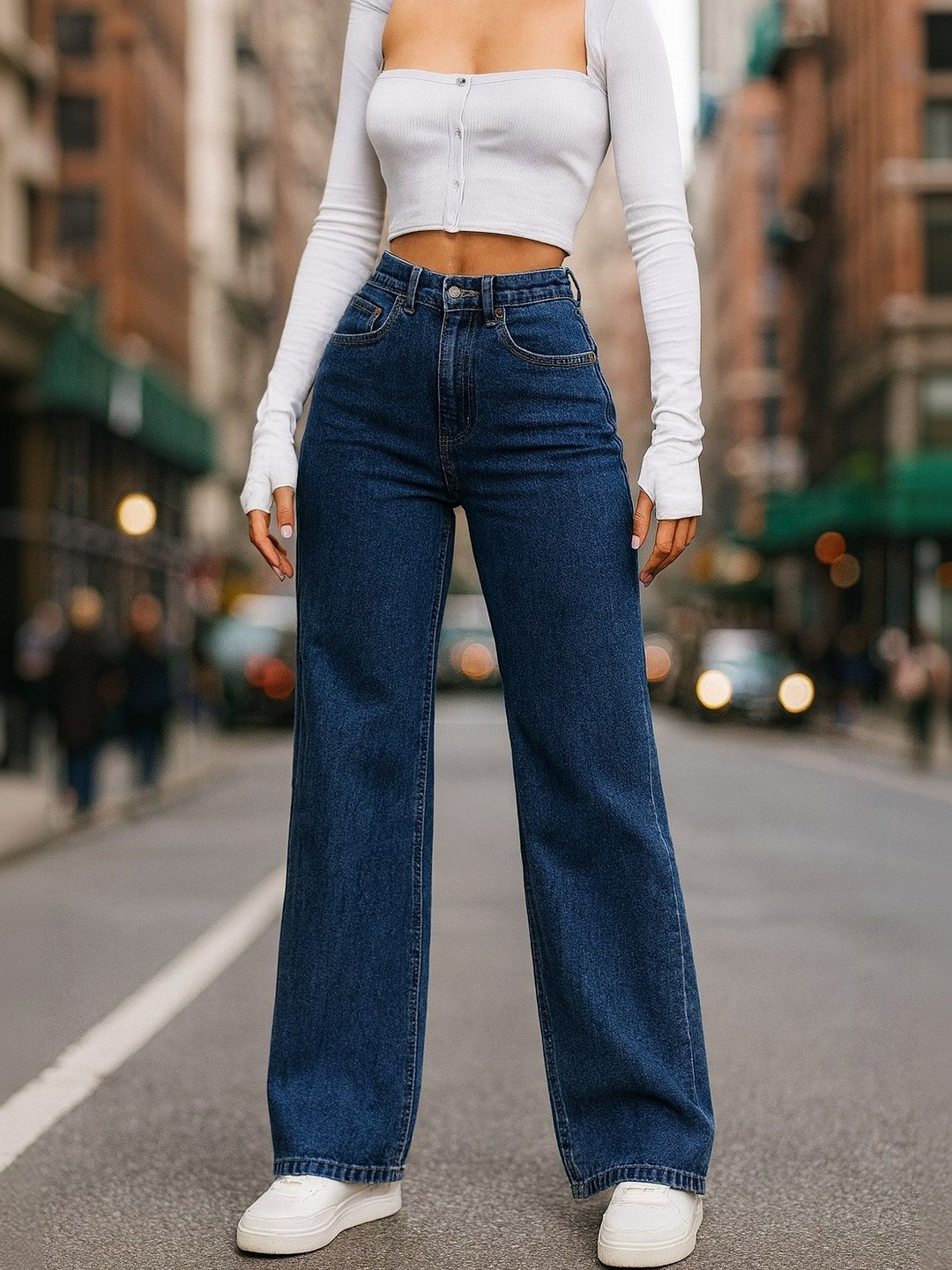KASHIAN Women Comfort Straight Fit High-Rise Jeans