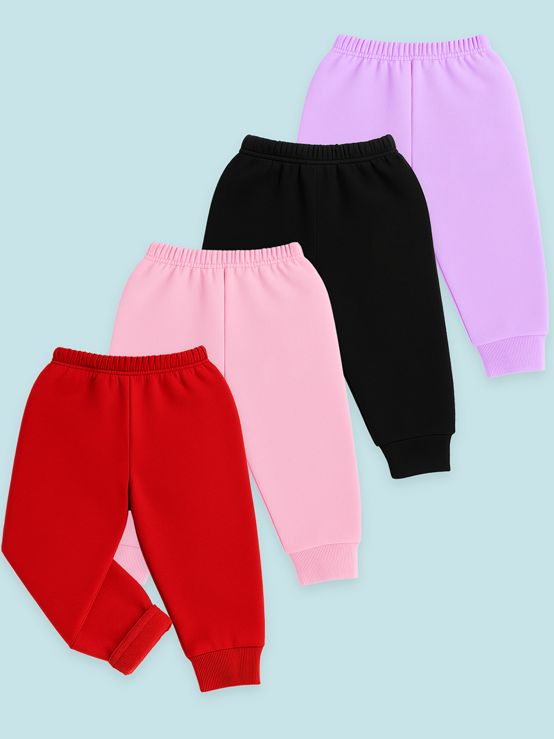 YK Girls Pack of 4  Winter Fleece jogger Pyjamas