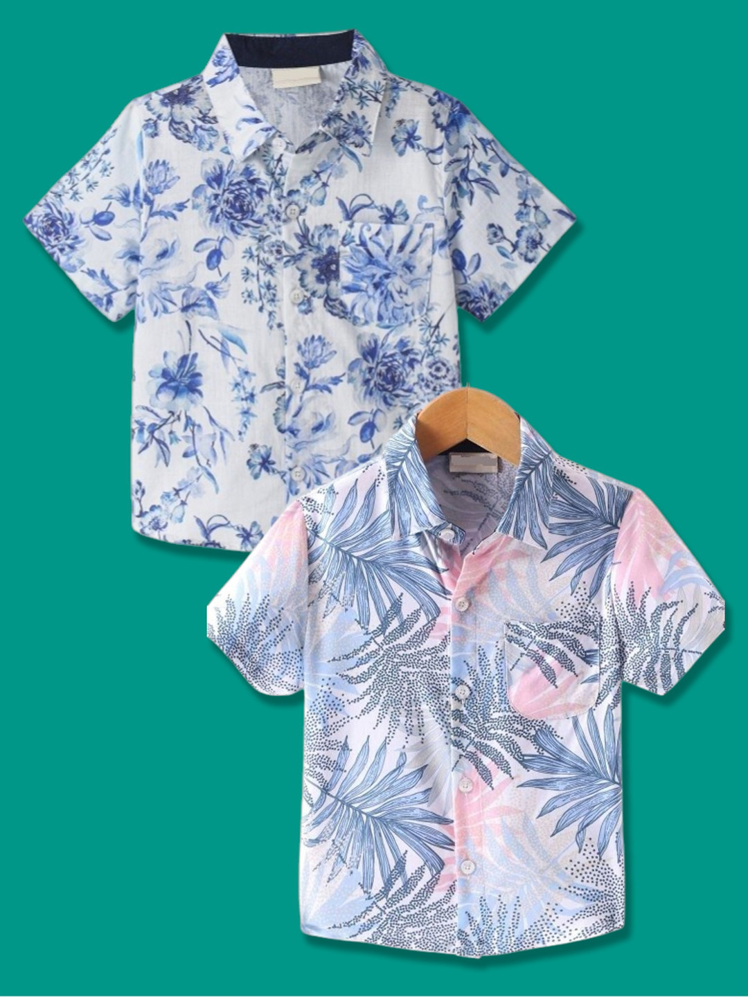DUTT CREATION Boys Pack Of 2 Floral Printed Formal Shirts
